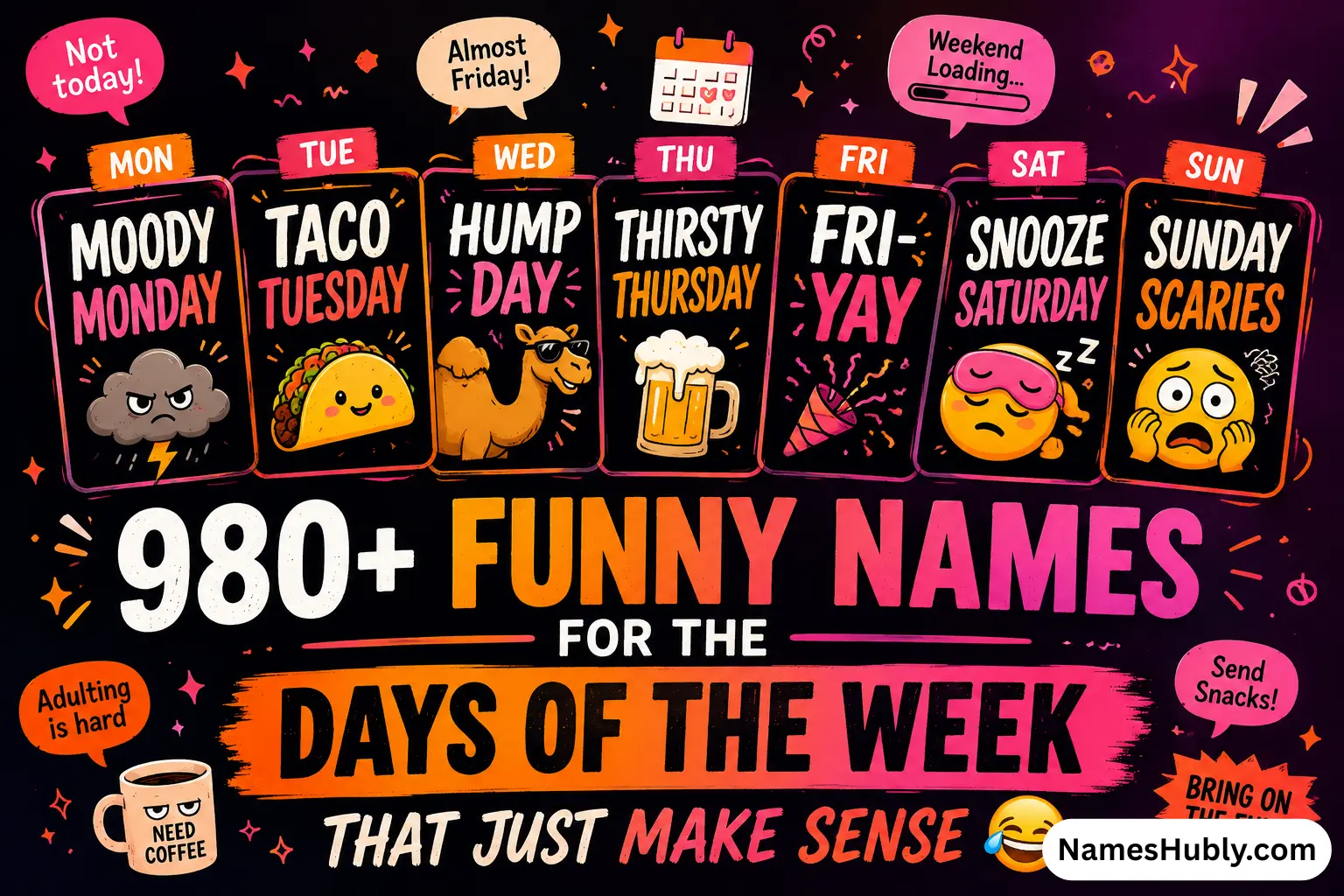 Funny Names for the Days of the Week