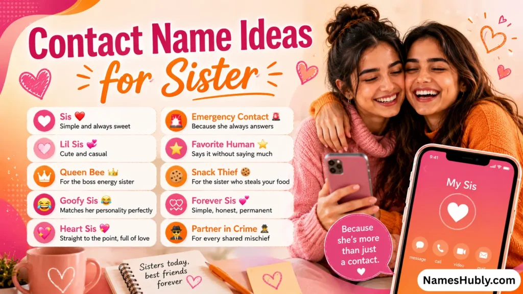 Contact Name Ideas for Sister