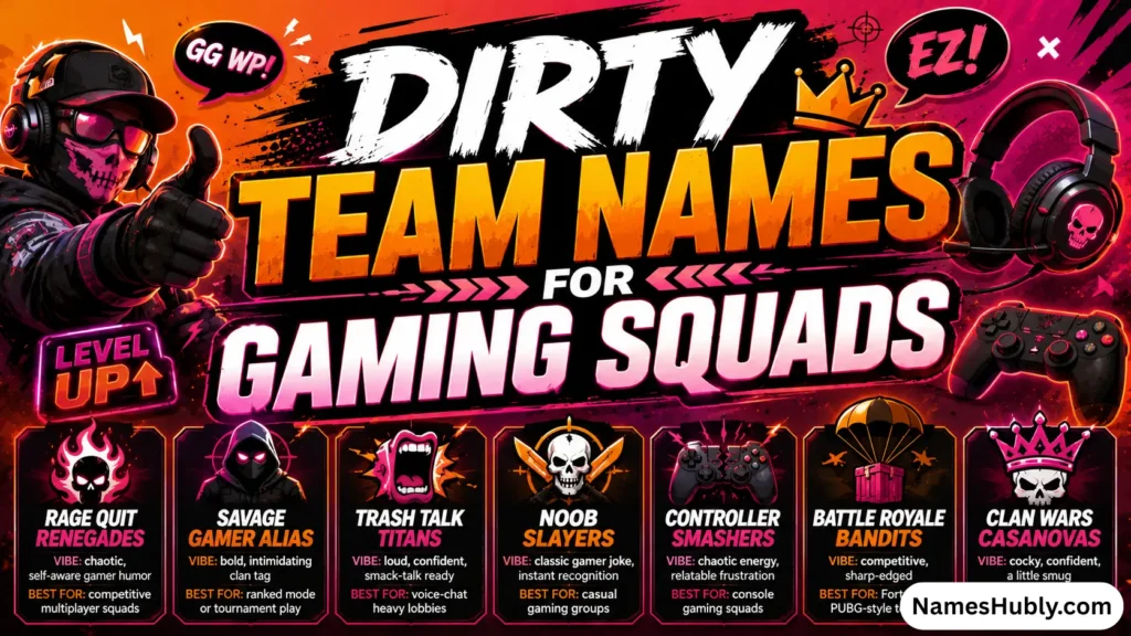 Dirty Team Names for Gaming Squads