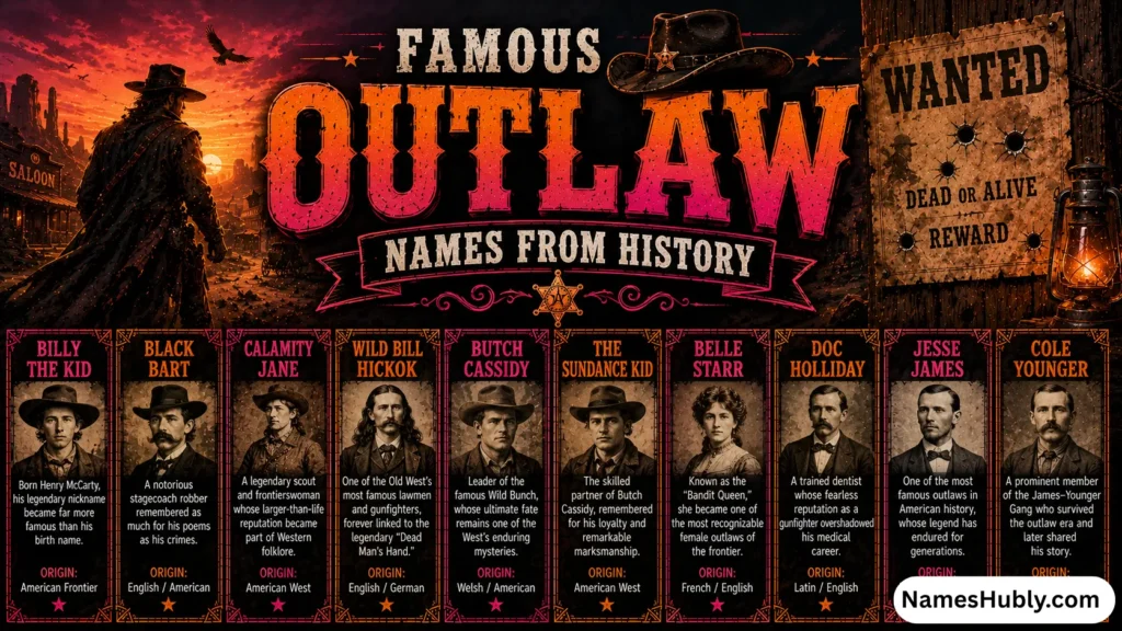 Famous Outlaw Names From History