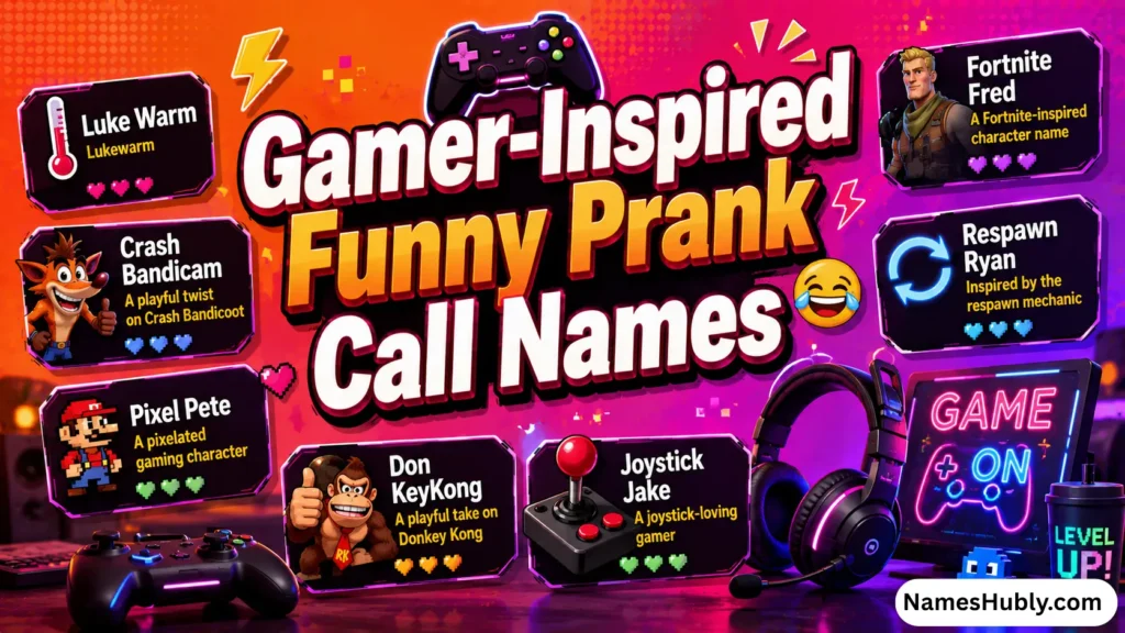 Gamer-Inspired Funny Prank Call Names 🎮