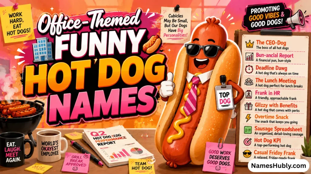 Office-Themed Funny Hot Dog Names 🏢🌭
