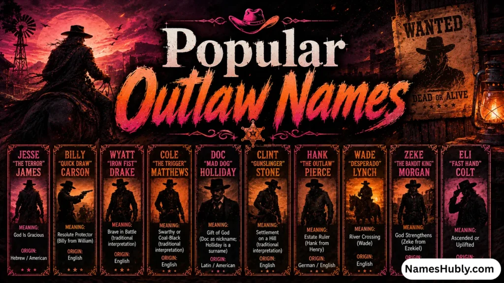 Popular Outlaw Names