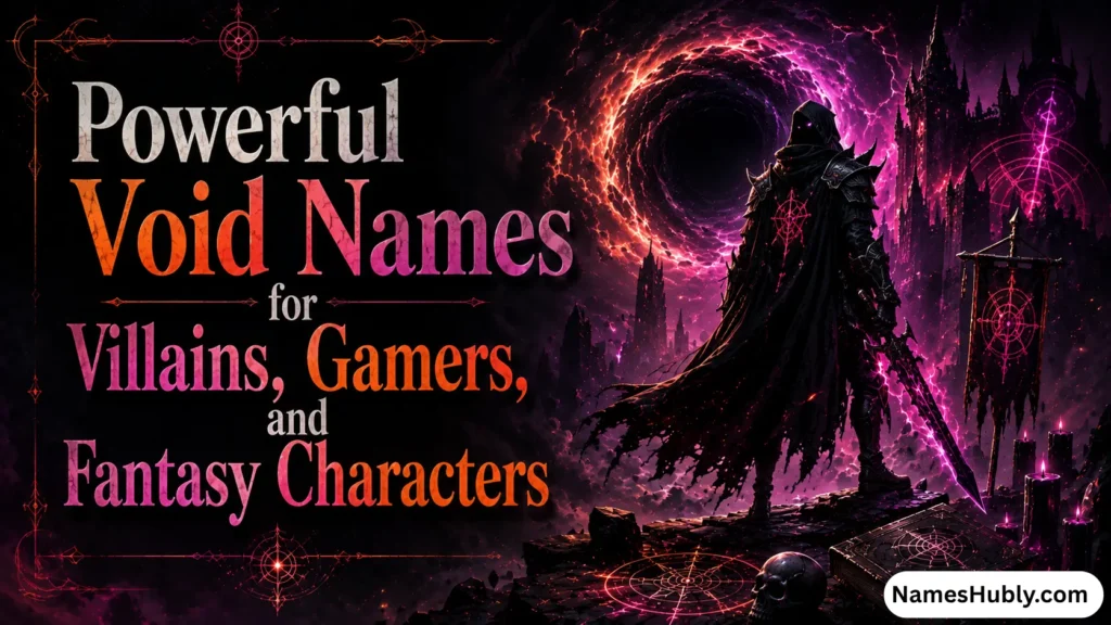 Powerful Void Names for Villains, Gamers, and Fantasy Characters