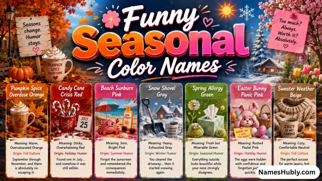 🌸 Funny Seasonal Color Names