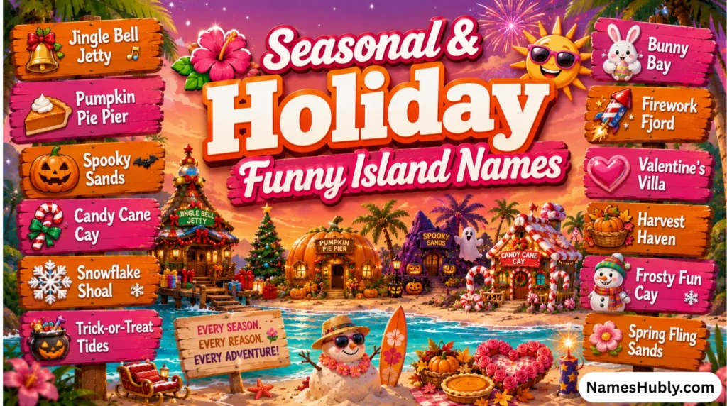 🌸 Seasonal & Holiday Funny Island Names