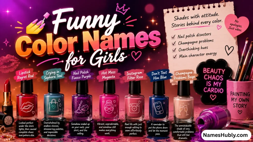 💅 Funny Color Names for Girls