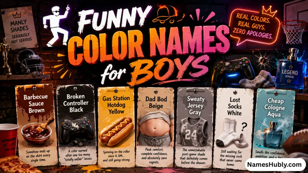 🕺 Funny Color Names for Boys