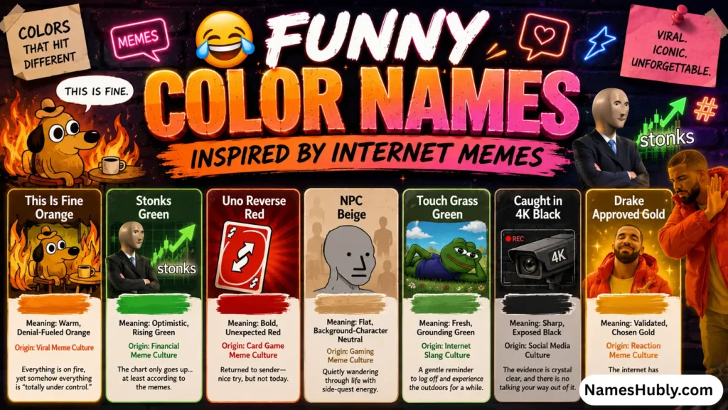 😂 Funny Color Names Inspired by Internet Memes