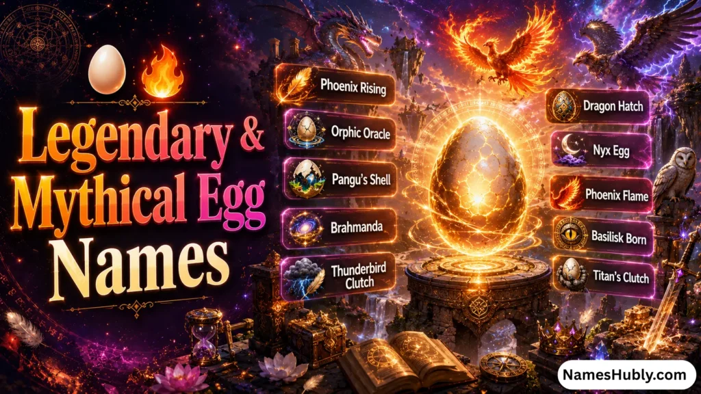 🥚🔥 Legendary & Mythical Egg Names