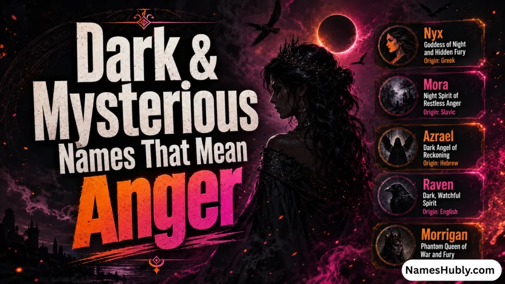 Dark & Mysterious Names That Mean Anger