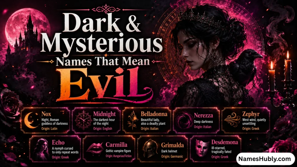 Dark & Mysterious Names That Mean Evil