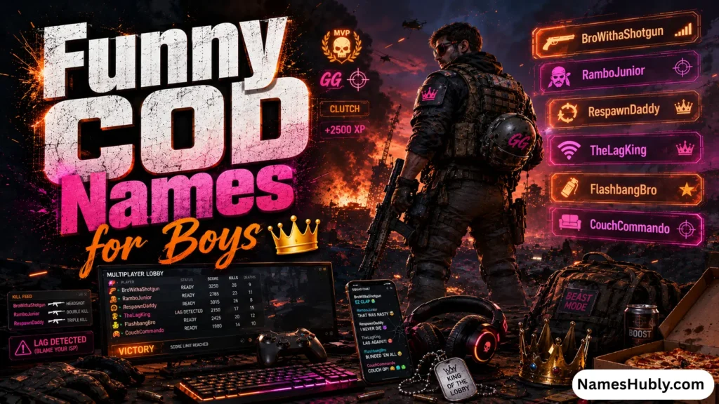 Funny COD Names for Boys 👑