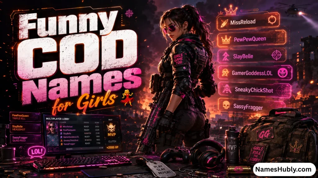 Funny COD Names for Girls 💃