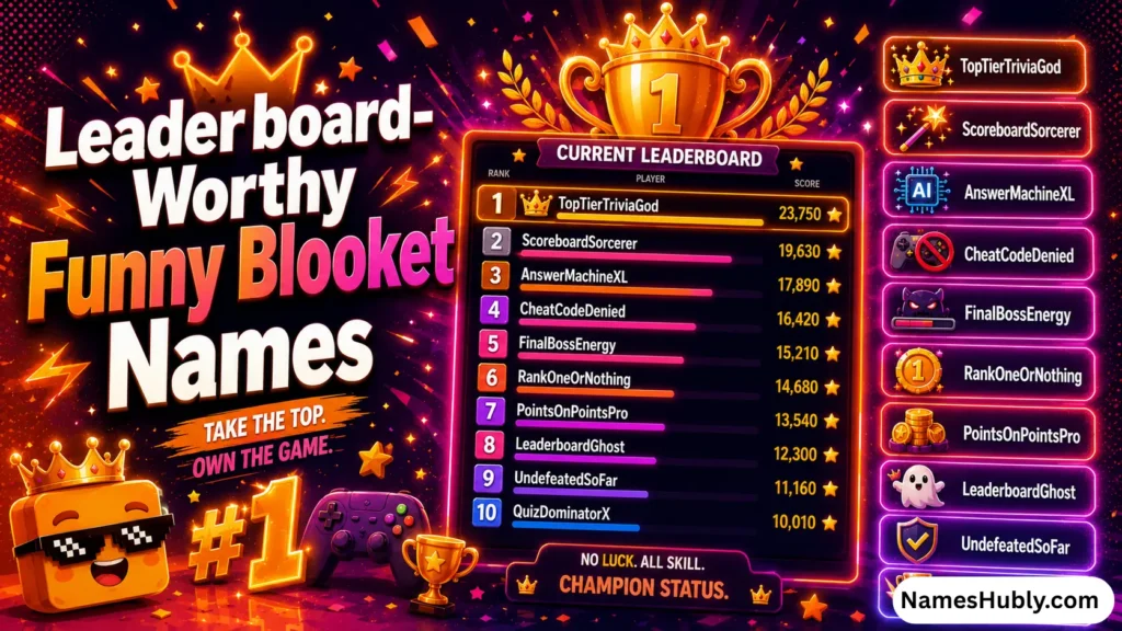 Leaderboard-Worthy Funny Blooket Names