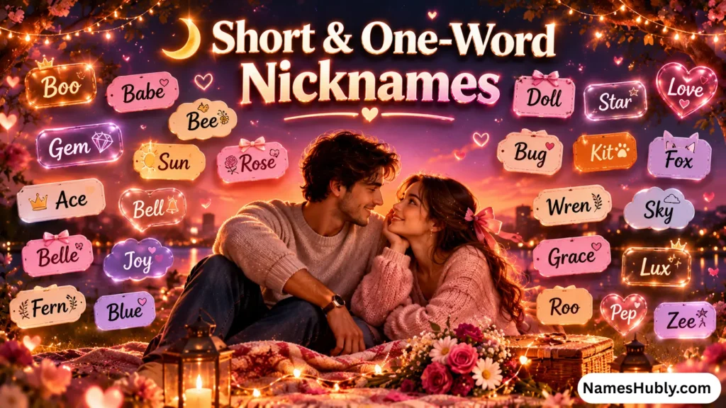 🌙 Short & One-Word Nicknames