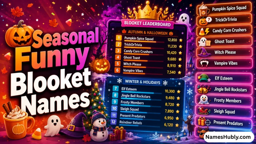 🎃 Seasonal Funny Blooket Names