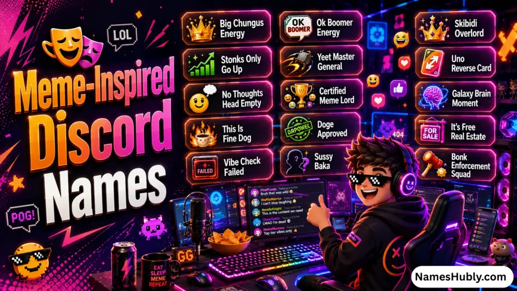 🎭 Meme-Inspired Discord Names