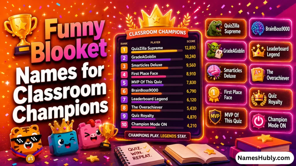 🏆 Funny Blooket Names for Classroom Champions
