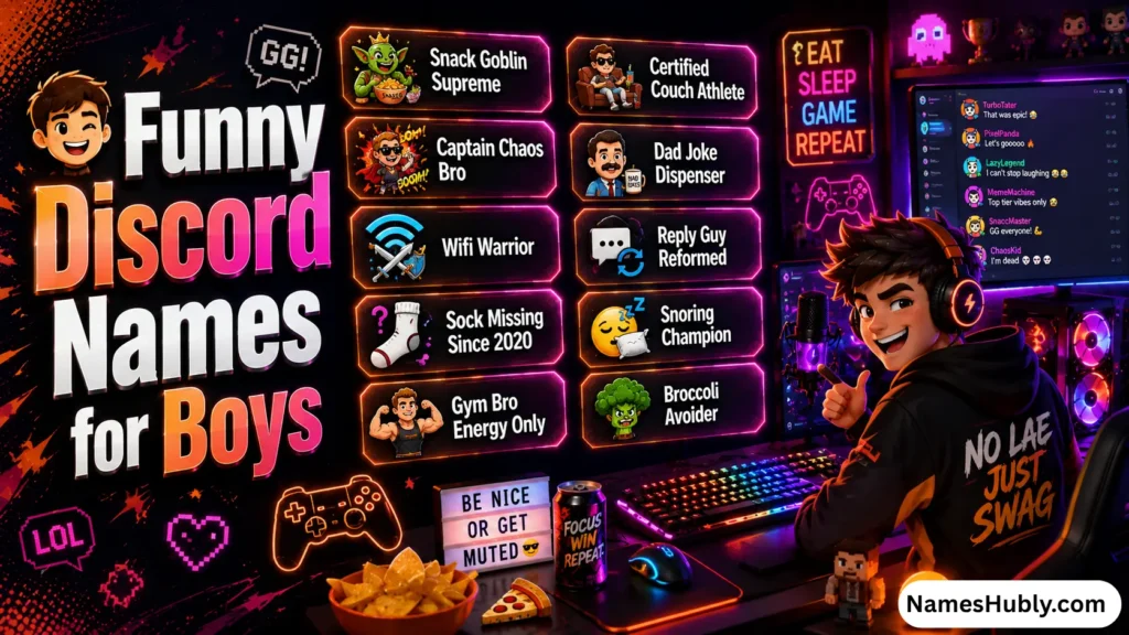👦 Funny Discord Names for Boys