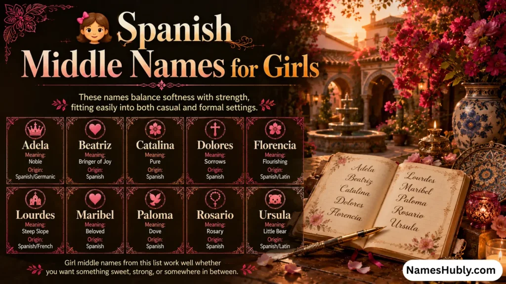 👧 Spanish Middle Names for Girls