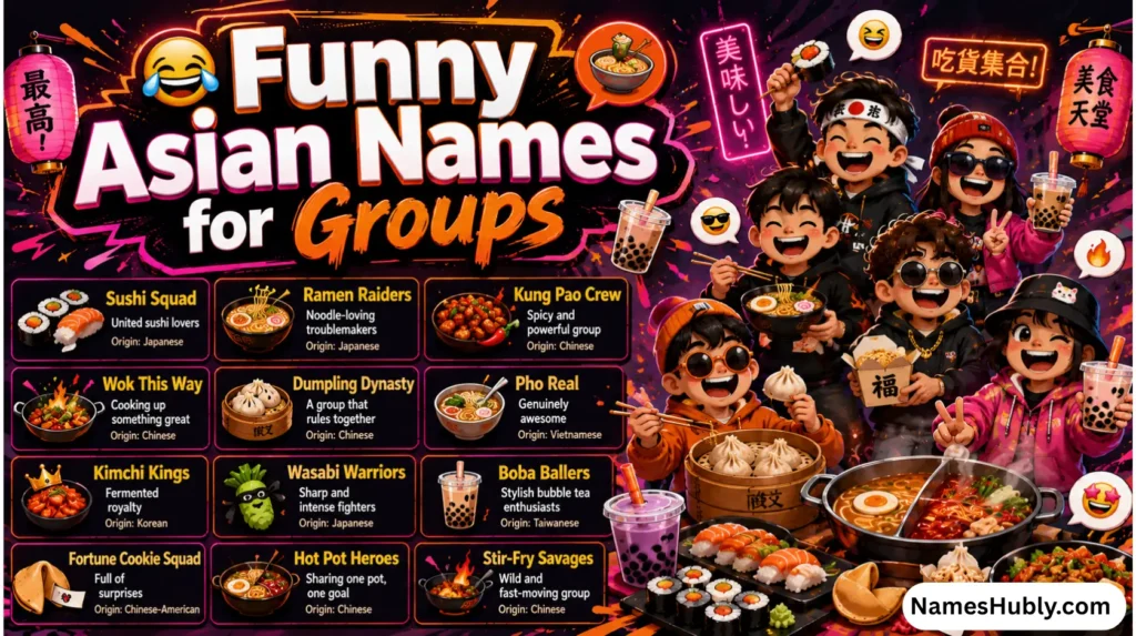 😂 Funny Asian Names for Groups