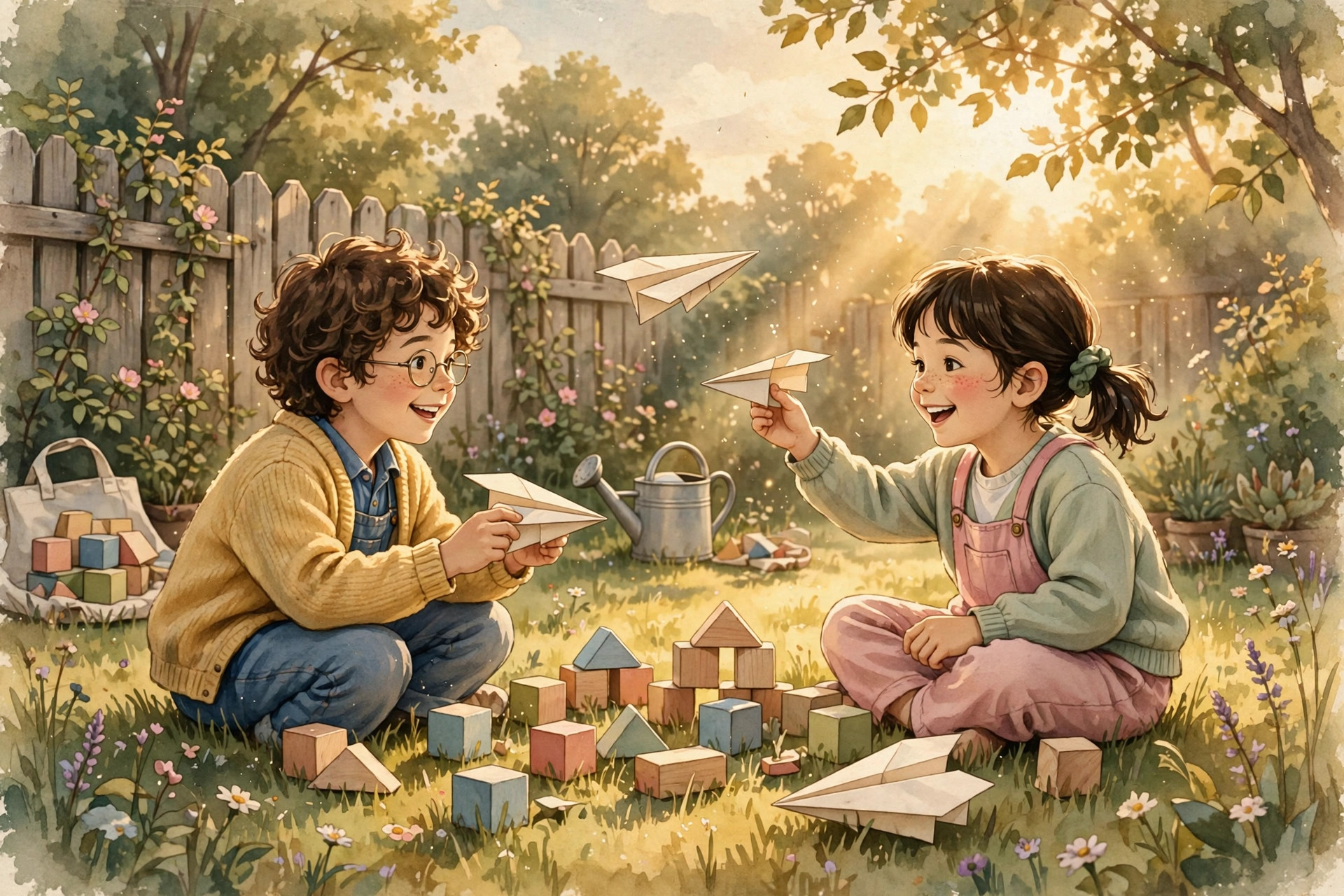 Two children best friends holding hands on a swing, nostalgic cute nicknames for best friend