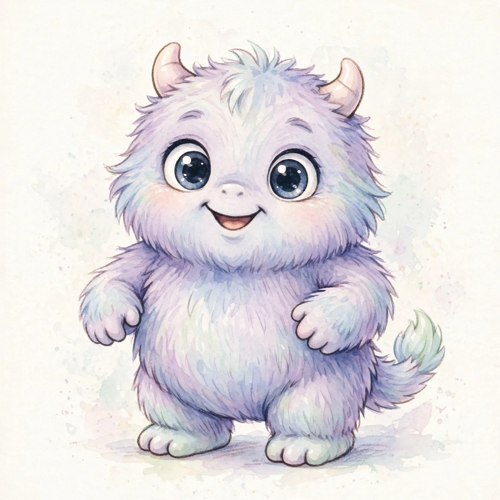 Adorable chubby baby monster with big friendly eyes and a happy smile, cute and friendly monster names