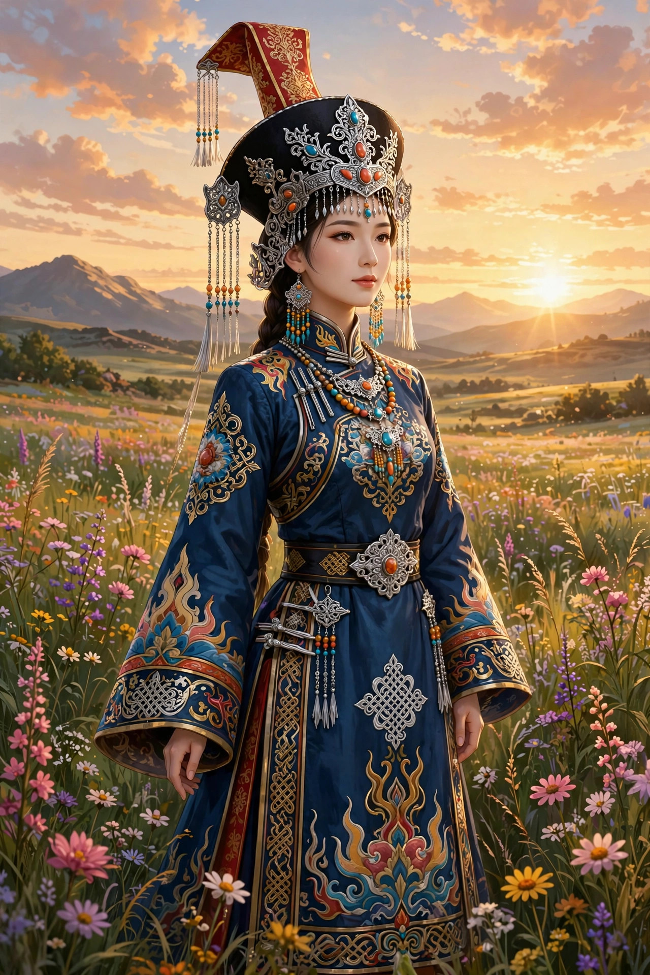 Mongolian princess in traditional deel, elegant princess names