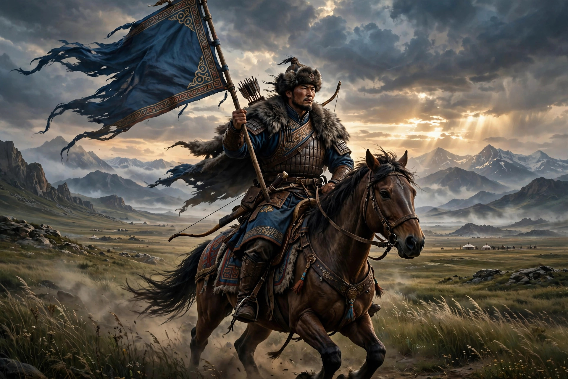 Mongolian warrior on horseback, epic warrior names